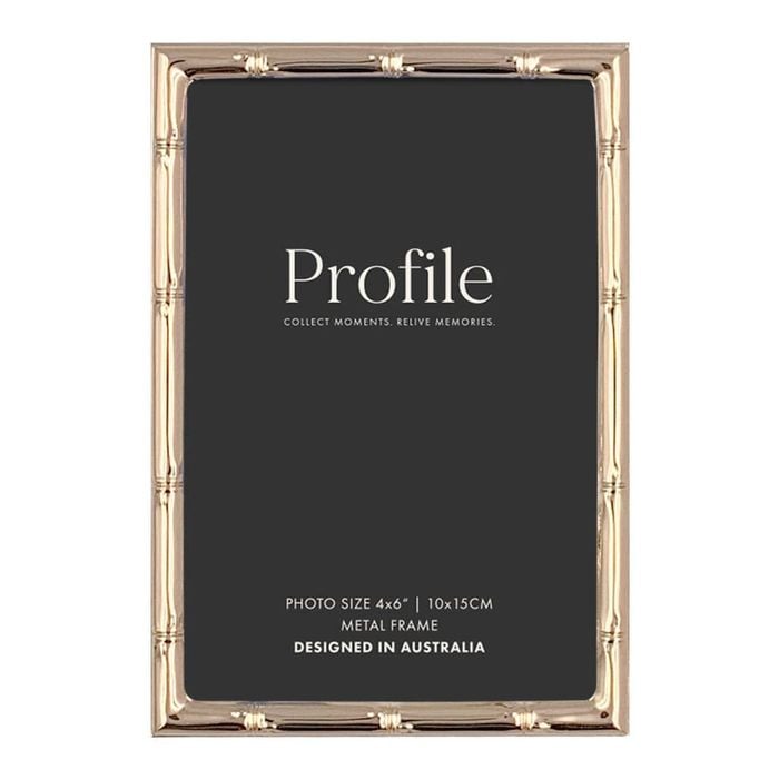 Profile Bamboo Rose Gold 4x6 Metal Photo Frame