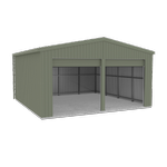 Absco Structures 5.95mW x 5.95mD x 3.40mH Pale Eucalypt Double Roller Door Garage