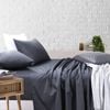 Amsons Sheet Set - Single Fitted & Flat Sheet With Pillowcases - Charcoal