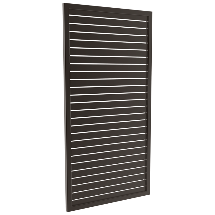 ProtectorAl 300 - 1000 x 1001 - 2000mm Black Satin Horizontal 9mm Gap Aluminium Welded Slat Panel - Black