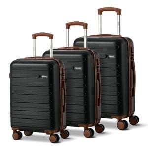 Mazam 3PCS Luggage Suitcase Trolley Set Travel TSA Lock Hard Shell Case Black