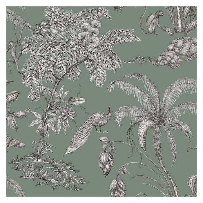Wallpaper Trader Moa Jungle - Roll, Indigo Blue