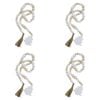 4x Wood/MDF/Jute 92cm Xmas Strand Bead Home/Office Decor Ornament White/Natural