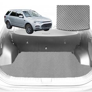 6D Diamond Car Boot Mat for Ford Territory SX, SY2004-2011-(3rd Row seats up/7 seater)-Cargo Mat-Grey-Outback GT