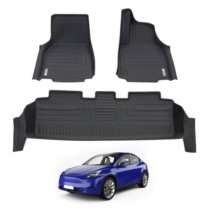 AUSGO Car Floor Mats for Tesla Model Y 2022-2025 All-Weather Floor Liners