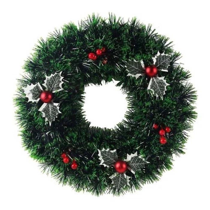 P&P Mixed Color 30CM Christmas Wreath PVC Hanging Holiday Ornament Decoration