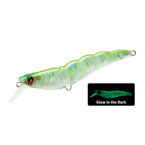Yo Zuri Crystal Shrimp 3D 70mm Slow Sinking Hard Body Fishing Lure LSAC  Luminescent Aurora Chartreuse