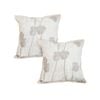 SOGA 2X 45cm Botanical Beige Poppy Flower Print Linen Decorative Throw Pillow