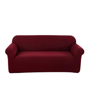 LushCovers Stretchable Water-Repellent Sofa Pet Protect Elastic Lounge Couch Cover - 3 Seater - Wine Red