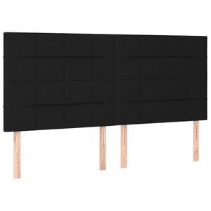vidaXL Headboards Upholstered Wall Bed Header Bedroom 4 pcs Black 80 cm Fabric