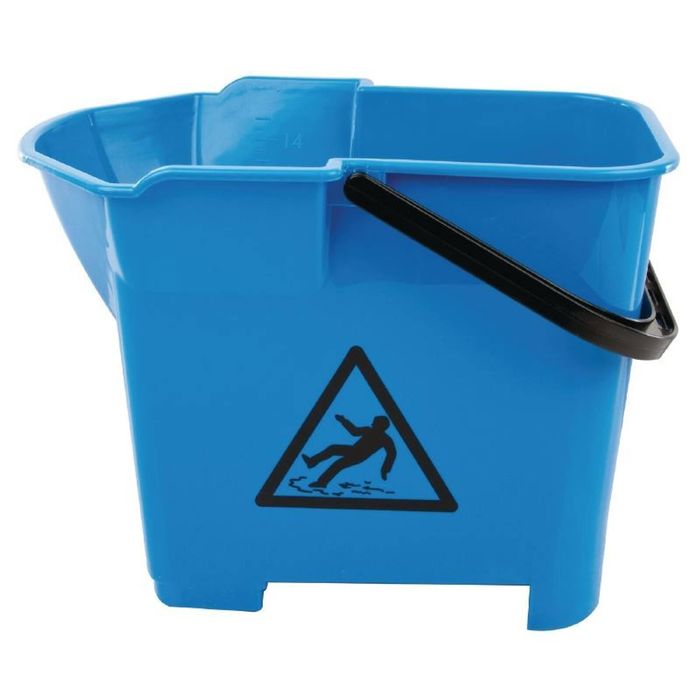 Nisbets Essentials Bucket & Handle Blue Floor Cleaning Tool Water Container Public Area 3 Pieces S225