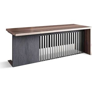 Modern Furniture AFTAN Executive Desk Left Panel 180cm - Warm Oak & Black