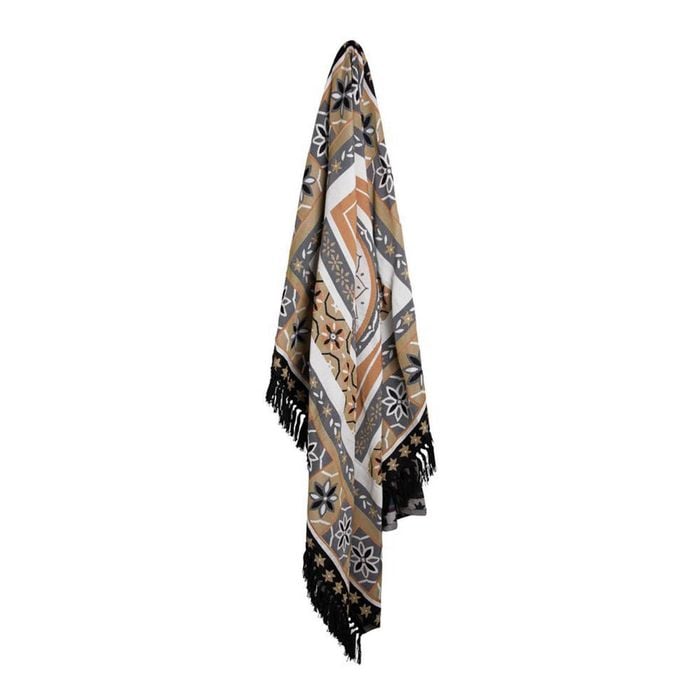 J Elliot Home Kasbah Luxury Fringe Throw 130 x 160cm Black
