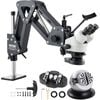 VEVOR Multi-Directional Microscope Black with Spring Bracke with Integrated USB Ring LED Light