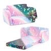 Costway Kids Luminous Foldable Sofa W/flannel Cover
