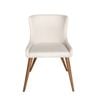 SK Designer Living | Osaka Upholstered Dining Chair | Walnut Legs - Ivory Fabric