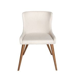 SK Designer Living | Osaka Upholstered Dining Chair | Walnut Legs - Ivory Fabric