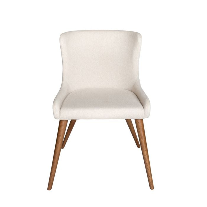 SK Designer Living | Osaka Upholstered Dining Chair | Walnut Legs - Ivory Fabric