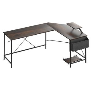 Levede L Shaped Desk for Gaming and Office Computer Desk Storage Shelf