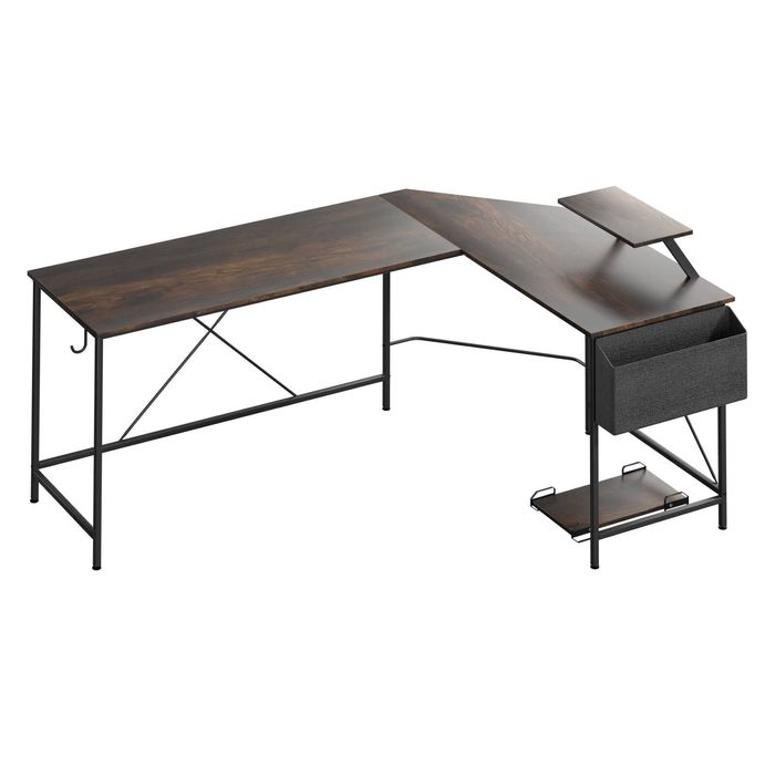 Levede L Shaped Desk for Gaming and Office Computer Desk Storage Shelf