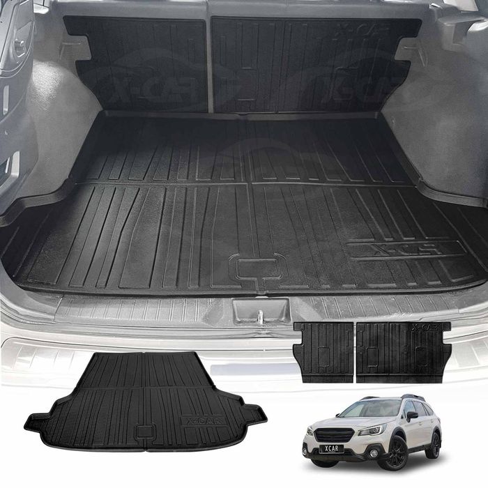 Boot Liner Set For Subaru Outback 2015-2020 All Weather Heavy Duty Car Trunk Back Seat Protector Cargo Kick Mats