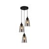 CLA Lighting JEREZ2 Interior Black Smoke Glass Flat Top Ellipse Pendant Light- 3 lits Round