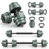 Costway 3 In 1 Dumbbells Set Adjustable Weight Plates Barbells Fitness Equipment