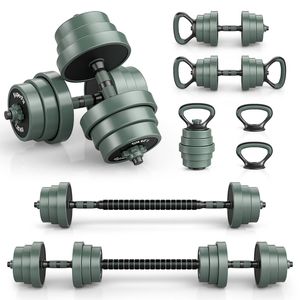 Costway 3 In 1 Dumbbells Set Adjustable Weight Plates Barbells Fitness Equipment