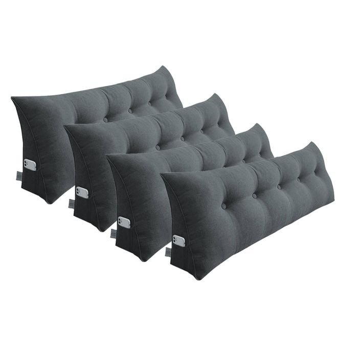 SOGA 4x 150cm Dark Grey Wedge Pillows