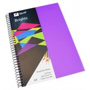 Quill Brights A4 Visual Art Diary 60-Leaf (Dark Purple)