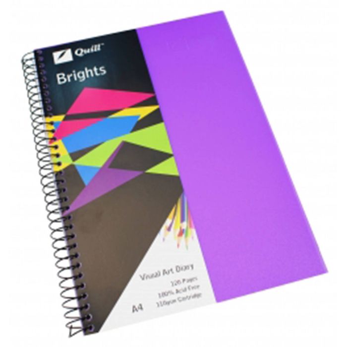 Quill Brights A4 Visual Art Diary 60-Leaf (Dark Purple)