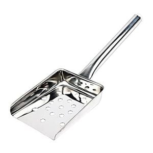 Vogue Stainless Steel Chip Scoop Perforated Head Tubular Handle 255x90mm Commercial Kitchen Utensil