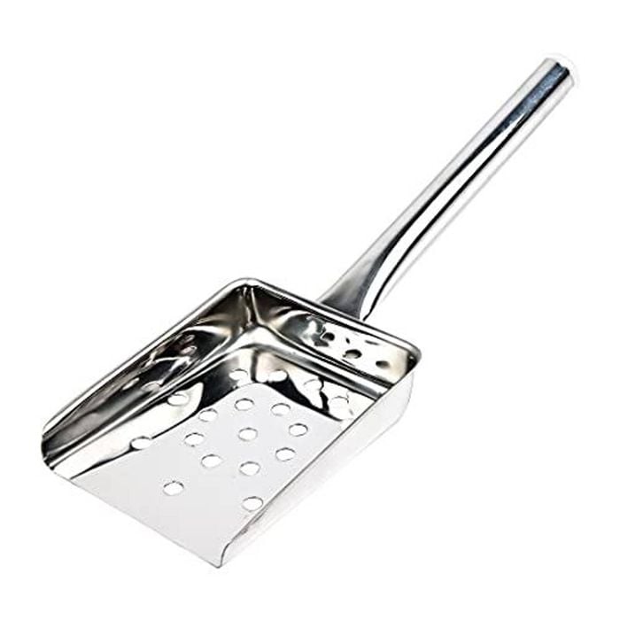 Vogue Stainless Steel Chip Scoop Perforated Head Tubular Handle 255x90mm Commercial Kitchen Utensil