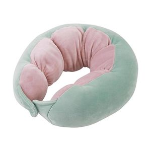 Catzon Adjustable Travel Pillow Extra-Soft Neck Support Cushion-Green
