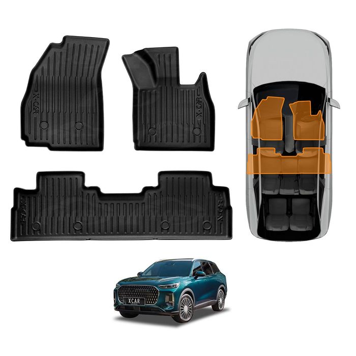Front Rear Floor Mats for Chery Tiggo 9 Super Hybrid 2025-Onwards Car Waterproof Liner