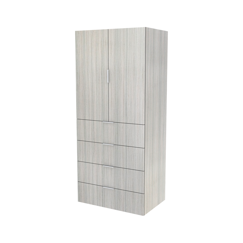 Lugna 2048 x 900 x 580mm Mist 3 Shelf 4 Drawers Double Door Storage Cabinet