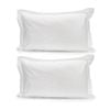 2PK Jason Commercial Cotton Deluxe Pillow Case Tailored 48x73cm White