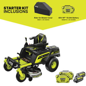Ryobi 80V HP 42” ZT Ride-On Mower Bonus Battery & Cover Kit R80XZTR42A