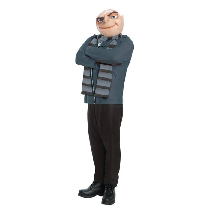 Kids Gru Halloween Costume – Despicable Me Outfit with Oversized Mask, Shirt and Pants Grey Colour, Standard