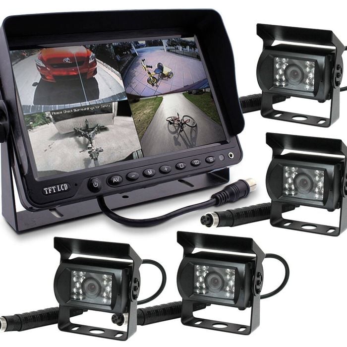 Elinz 9" DVR Monitor 4CH Realtime with 4 Camera Package