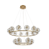 Telbix Catanie Modern Pendant Hanging Lamp Light Metal Crystal Antique Gold Matte