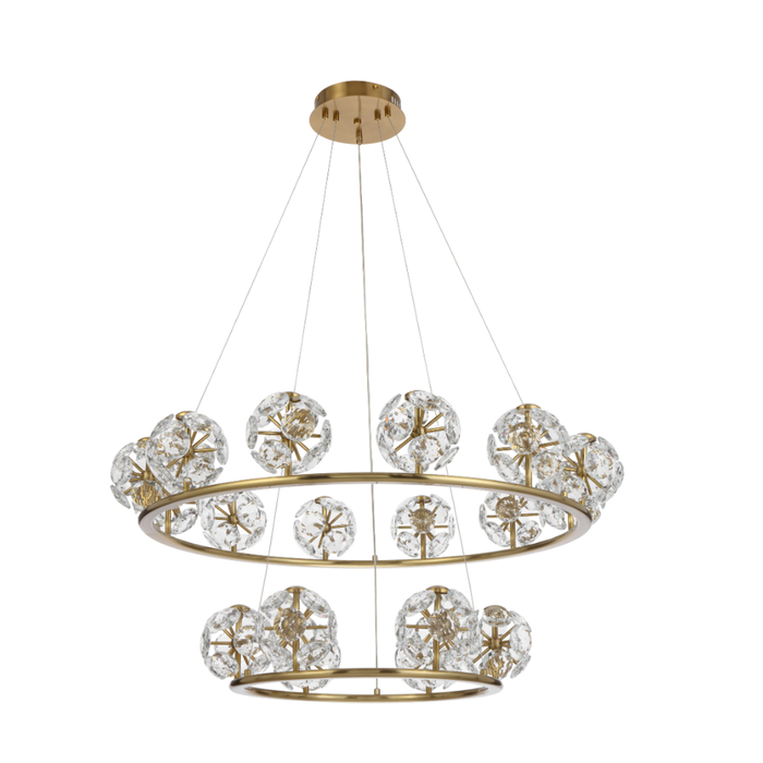 Telbix Catanie Modern Pendant Hanging Lamp Light Metal Crystal Antique Gold Matte