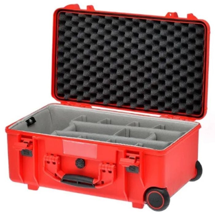 Hprc 2550w - Wheeled Hard Case + Second Skin Line & Divider Kit (red)