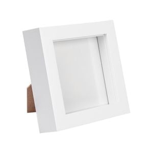 Nicola Spring 3D Box Photo Frame - 4" x 4" - White
