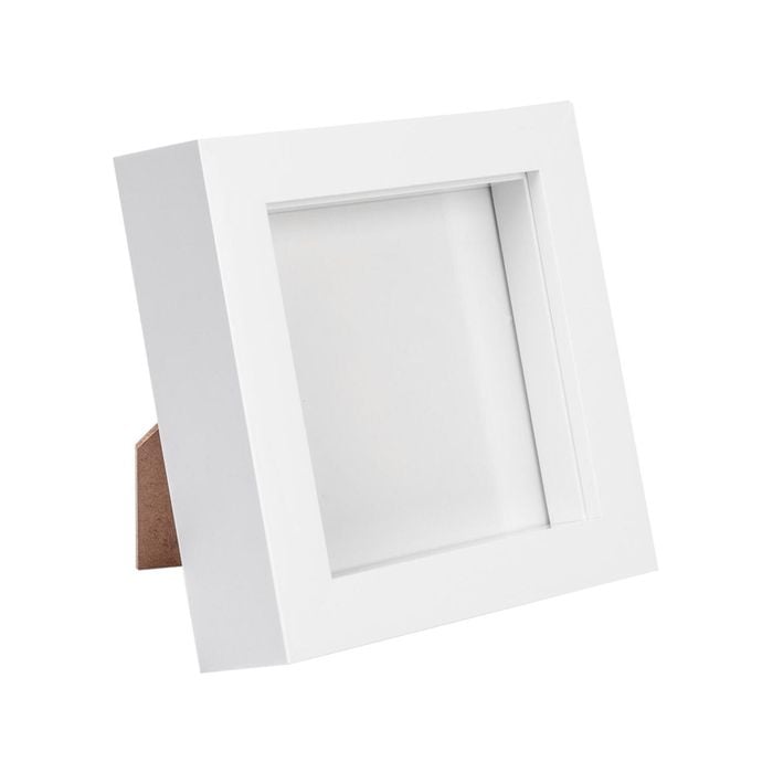Nicola Spring 3D Box Photo Frame - 4" x 4" - White