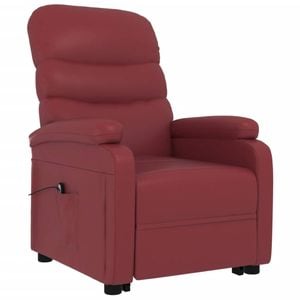 vidaXL Lift Chair Recliner Sofa Chair Stand up Chair Wine Red Faux Leather