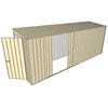 Build-A-Shed 1.2 x 5.2 x 2.0m Tunnel Shed Tunnel Hinged Door with Double Sliding Side Doors - Cream