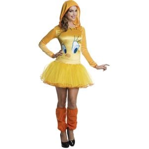 Rubies Tweety Hooded Tutu Dress Womens Halloween Party Costume Outfit Size S