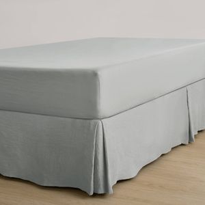 Dreamaker Superfine Washed Microfibre Pleated Valance Dove Grey Queen Bed