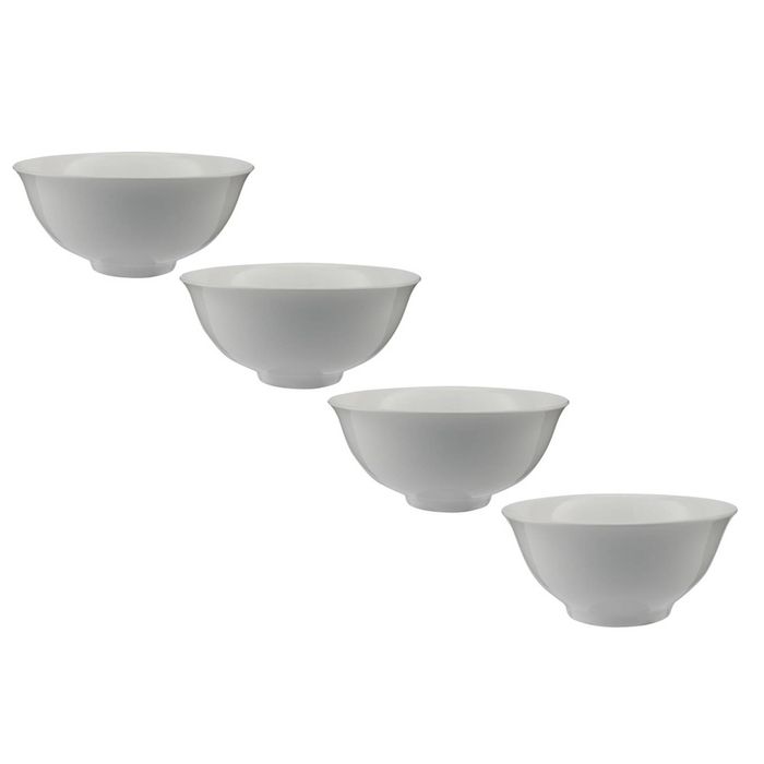 4x Maxwell And Williams Rice Bowl Porcelain White Microwave Oven Safe 13x6cm